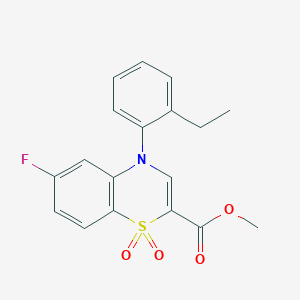 molecular formula C18H16FNO4S B2470488 4-(2-etilfenil)-6-fluoro-4H-1,4-benzotiazina-2-carboxilato de metilo 1,1-dióxido CAS No. 1358569-81-9