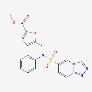 molecular formula C19H16N4O5S B2470491 Methyl 5-{[phenyl([1,2,4]triazolo[4,3-a]pyridin-6-ylsulfonyl)amino]methyl}-2-furoate CAS No. 1251699-01-0
