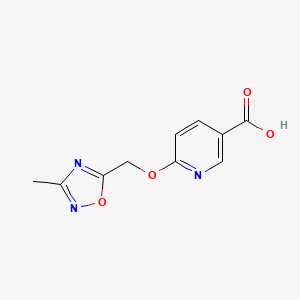 molecular formula C10H9N3O4 B2470494 6-[(3-Methyl-1,2,4-oxadiazol-5-yl)methoxy]pyridine-3-carboxylic acid CAS No. 2095409-91-7