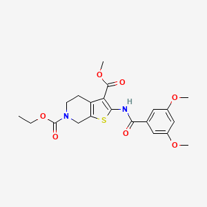 molecular formula C21H24N2O7S B2470501 6-乙基 3-甲基 2-(3,5-二甲氧基苯甲酰胺)-4,5-二氢噻吩[2,3-c]吡啶-3,6(7H)-二羧酸酯 CAS No. 864926-08-9
