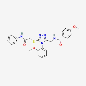 N-[[5-(2-anilino-2-oxoethyl)sulfanyl-4-(2-methoxyphenyl)-1,2,4-triazol-3-yl]methyl]-4-methoxybenzamide