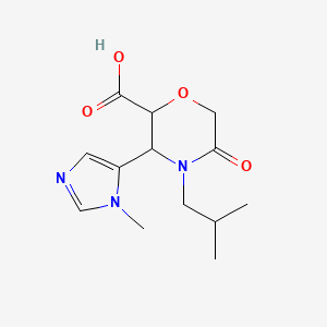 molecular formula C13H19N3O4 B2470509 4-isobutyl-3-(1-methyl-1H-imidazol-5-yl)-5-oxomorpholine-2-carboxylic acid CAS No. 1468881-97-1