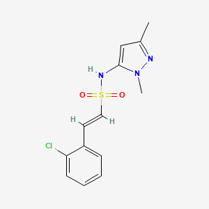 molecular formula C13H14ClN3O2S B2470511 (E)-2-(2-Chlorophenyl)-N-(2,5-dimethylpyrazol-3-YL)ethenesulfonamide CAS No. 1385620-69-8
