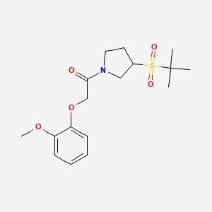 1-(3-(Tert-butylsulfonyl)pyrrolidin-1-yl)-2-(2-methoxyphenoxy)ethanone