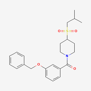molecular formula C23H29NO4S B2470513 (3-(Benzyloxy)phenyl)(4-(isobutylsulfonyl)piperidin-1-yl)methanone CAS No. 1797341-40-2