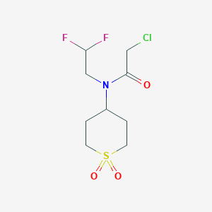 molecular formula C9H14ClF2NO3S B2470515 2-Chloro-N-(2,2-difluoroethyl)-N-(1,1-dioxothian-4-yl)acetamide CAS No. 2411311-47-0