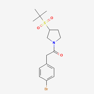 molecular formula C16H22BrNO3S B2470523 2-(4-Bromophenyl)-1-(3-(tert-butylsulfonyl)pyrrolidin-1-yl)ethanone CAS No. 2097890-10-1