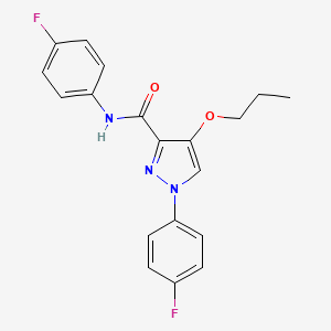 molecular formula C19H17F2N3O2 B2470526 N,1-bis(4-fluorophenyl)-4-propoxy-1H-pyrazole-3-carboxamide CAS No. 1209341-26-3