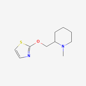 molecular formula C10H16N2OS B2470534 1-Methyl-2-[(1,3-thiazol-2-yloxy)methyl]piperidine CAS No. 2176125-85-0