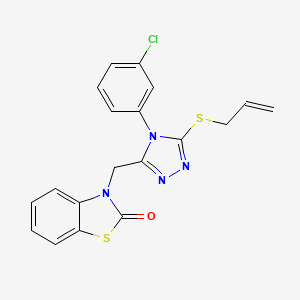 molecular formula C19H15ClN4OS2 B2470538 3-((5-(烯丙硫基)-4-(3-氯苯基)-4H-1,2,4-三唑-3-基)甲基)苯并[d]噻唑-2(3H)-酮 CAS No. 847403-44-5