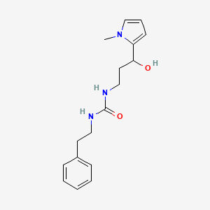 molecular formula C17H23N3O2 B2470539 1-(3-hydroxy-3-(1-methyl-1H-pyrrol-2-yl)propyl)-3-phenethylurea CAS No. 1795086-98-4