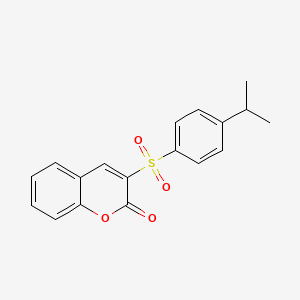 molecular formula C18H16O4S B2470545 3-(4-Propan-2-ylphenyl)sulfonylchromen-2-one CAS No. 865656-35-5