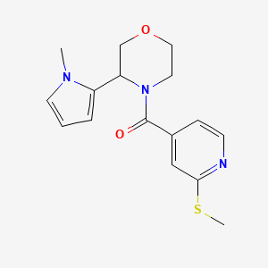 molecular formula C16H19N3O2S B2470550 [3-(1-Methylpyrrol-2-yl)morpholin-4-yl]-(2-methylsulfanylpyridin-4-yl)methanone CAS No. 1645547-07-4