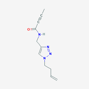 molecular formula C11H14N4O B2470552 N-[(1-But-3-enyltriazol-4-yl)methyl]but-2-ynamide CAS No. 2411201-87-9