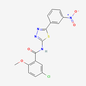molecular formula C16H11ClN4O4S B2470556 5-chloro-2-methoxy-N-[5-(3-nitrophenyl)-1,3,4-thiadiazol-2-yl]benzamide CAS No. 391862-48-9