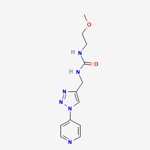 molecular formula C12H16N6O2 B2470559 1-(2-methoxyethyl)-3-((1-(pyridin-4-yl)-1H-1,2,3-triazol-4-yl)methyl)urea CAS No. 2034304-12-4