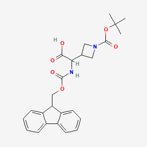 molecular formula C25H28N2O6 B2470563 2-(1-tert-Butoxycarbonylazetidin-3-yl)-2-(9H-fluoren-9-ylmethoxycarbonylamino)acetic acid CAS No. 2305253-84-1