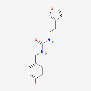molecular formula C14H15FN2O2 B2470566 1-(4-Fluorobenzyl)-3-(2-(furan-3-yl)ethyl)urea CAS No. 1428350-62-2