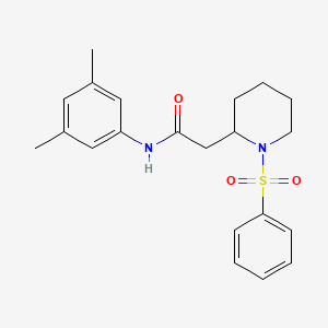 molecular formula C21H26N2O3S B2470570 N-(3,5-二甲苯基)-2-(1-(苯磺酰)哌啶-2-基)乙酰胺 CAS No. 1021089-68-8