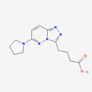 molecular formula C13H17N5O2 B2470575 4-[6-(Pyrrolidin-1-yl)[1,2,4]triazolo[4,3-b]pyridazin-3-yl]butanoic acid CAS No. 1429903-60-5