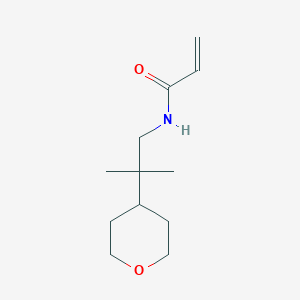 molecular formula C12H21NO2 B2470585 N-[2-Methyl-2-(oxan-4-yl)propyl]prop-2-enamide CAS No. 2289482-95-5
