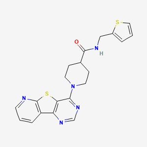 molecular formula C20H19N5OS2 B2470586 1-(吡啶并[3',2':4,5]噻吩并[3,2-d]嘧啶-4-基)-N-(噻吩-2-基甲基)哌啶-4-甲酰胺 CAS No. 1040681-22-8