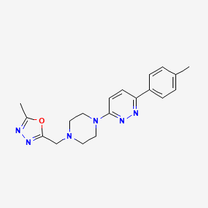 molecular formula C19H22N6O B2470587 2-Methyl-5-[[4-[6-(4-methylphenyl)pyridazin-3-yl]piperazin-1-yl]methyl]-1,3,4-oxadiazole CAS No. 2380145-85-5
