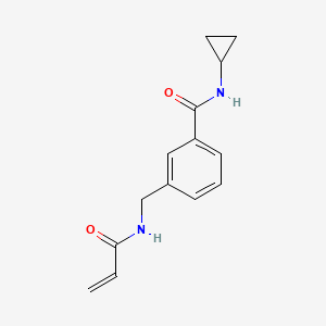 molecular formula C14H16N2O2 B2470589 N-Cyclopropyl-3-[(prop-2-enoylamino)methyl]benzamide CAS No. 2411222-14-3