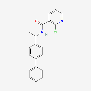 molecular formula C20H17ClN2O B2470590 2-氯-N-[1-(4-苯基苯基)乙基]吡啶-3-甲酰胺 CAS No. 1111503-50-4