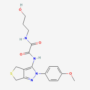 molecular formula C17H20N4O4S B2470592 N-(3-羟丙基)-N'-[2-(4-甲氧基苯基)-2H,4H,6H-噻吩并[3,4-c]吡唑-3-基]乙二酰胺 CAS No. 899969-60-9