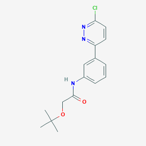 molecular formula C16H18ClN3O2 B2470594 N-[3-(6-Chloropyridazin-3-yl)phenyl]-2-[(2-methylpropan-2-yl)oxy]acetamide CAS No. 2305500-59-6