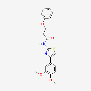 molecular formula C20H20N2O4S B2470596 N-[4-(3,4-dimethoxyphenyl)-1,3-thiazol-2-yl]-3-phenoxypropanamide CAS No. 441289-56-1