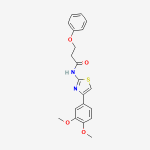 molecular formula C20H20N2O4S B2470596 N-[4-(3,4-二甲氧基苯基)-1,3-噻唑-2-基]-3-苯氧基丙酰胺 CAS No. 441289-56-1