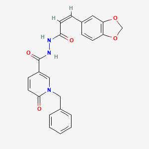 molecular formula C23H19N3O5 B2470598 (Z)-N'-(3-(苯并[d][1,3]二氧杂环-5-基)丙烯酰基)-1-苄基-6-氧代-1,6-二氢吡啶-3-碳酰肼 CAS No. 1105213-08-8