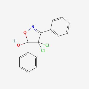 molecular formula C15H11Cl2NO2 B2470600 4,4-Dichloro-3,5-diphenyl-4,5-dihydro-5-isoxazolol CAS No. 79344-05-1