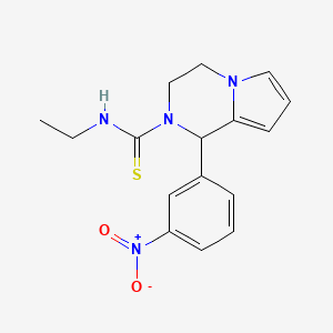 molecular formula C16H18N4O2S B2470601 N-ethyl-1-(3-nitrophenyl)-3,4-dihydropyrrolo[1,2-a]pyrazine-2(1H)-carbothioamide CAS No. 393830-59-6