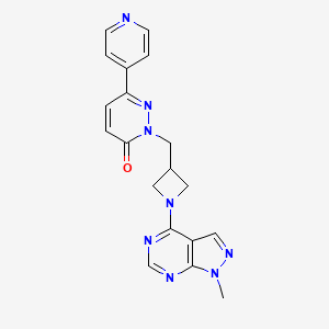 molecular formula C19H18N8O B2470603 2-[(1-{1-甲基-1H-吡唑并[3,4-d]嘧啶-4-基}氮杂环丁-3-基)甲基]-6-(吡啶-4-基)-2,3-二氢哒嗪-3-酮 CAS No. 2198917-62-1