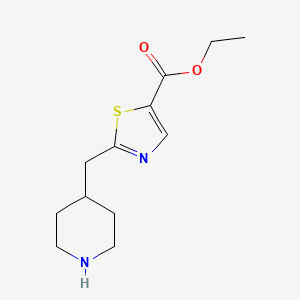 molecular formula C12H18N2O2S B2470607 Ethyl 2-(piperidin-4-ylmethyl)-1,3-thiazole-5-carboxylate CAS No. 2113703-47-0