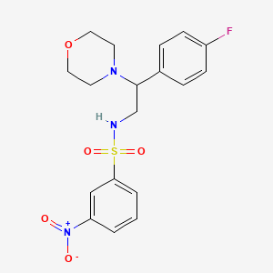 molecular formula C18H20FN3O5S B2470610 N-(2-(4-氟苯基)-2-吗啉乙基)-3-硝基苯磺酰胺 CAS No. 941891-25-4