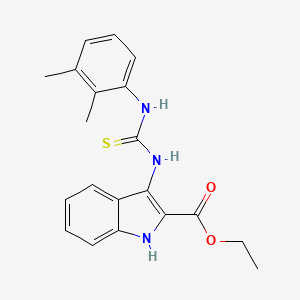 molecular formula C20H21N3O2S B2470612 3-[[(2,3-dimethylanilino)-sulfanylidenemethyl]amino]-1H-indole-2-carboxylic acid ethyl ester CAS No. 686736-57-2