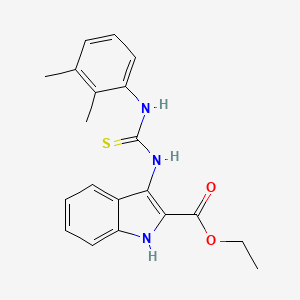 molecular formula C20H21N3O2S B2470612 3-[[(2,3-二甲基苯胺基)-硫代亚甲基]氨基]-1H-吲哚-2-羧酸乙酯 CAS No. 686736-57-2