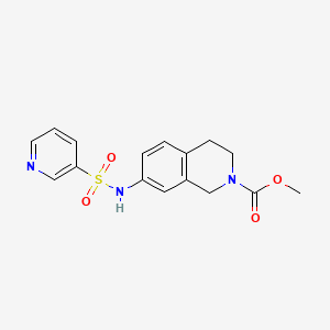 molecular formula C16H17N3O4S B2470615 methyl 7-(pyridine-3-sulfonamido)-3,4-dihydroisoquinoline-2(1H)-carboxylate CAS No. 1448034-58-9