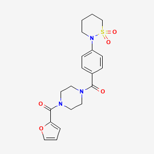 molecular formula C20H23N3O5S B2470617 [4-(1,1-Dioxothiazinan-2-yl)phenyl]-[4-(furan-2-carbonyl)piperazin-1-yl]methanone CAS No. 941949-92-4