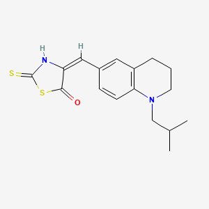 molecular formula C17H20N2OS2 B2470620 4-[(E)-(1-异丁基-1,2,3,4-四氢-6-喹啉基)亚甲基]-2-硫代-1,3-噻唑烷-5-酮 CAS No. 866039-79-4