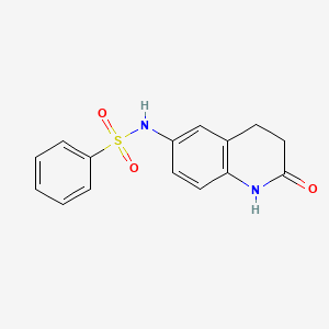 molecular formula C15H14N2O3S B2470622 N-(2-oxo-1,2,3,4-tetrahydroquinolin-6-yl)benzenesulfonamide CAS No. 922005-79-6