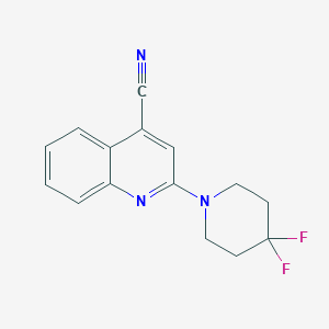 molecular formula C15H13F2N3 B2470623 2-(4,4-Difluoropiperidin-1-yl)quinoline-4-carbonitrile CAS No. 2322221-21-4