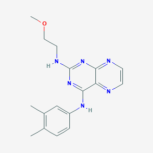 molecular formula C17H20N6O B2470625 (3,4-Dimethylphenyl){2-[(2-methoxyethyl)amino]pteridin-4-yl}amine CAS No. 946290-00-2