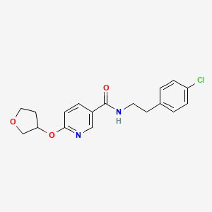 molecular formula C18H19ClN2O3 B2470630 N-(4-chlorophenethyl)-6-((tetrahydrofuran-3-yl)oxy)nicotinamide CAS No. 2034527-00-7