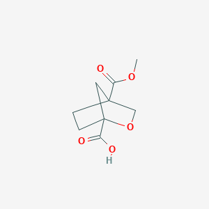 molecular formula C9H12O5 B2470632 4-Methoxycarbonyl-2-oxabicyclo[2.2.1]heptane-1-carboxylic acid CAS No. 2418692-24-5