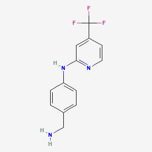 molecular formula C13H12F3N3 B2470633 N-[4-(aminomethyl)phenyl]-4-(trifluoromethyl)pyridin-2-amine CAS No. 1909336-20-4